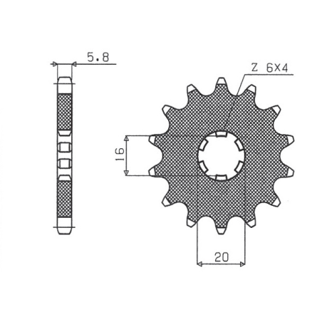 SUNSTAR front sprocket 560 13 KAWASAKI KX 65/80/85 (JTF546.13) (pitch 420) (56013JT)