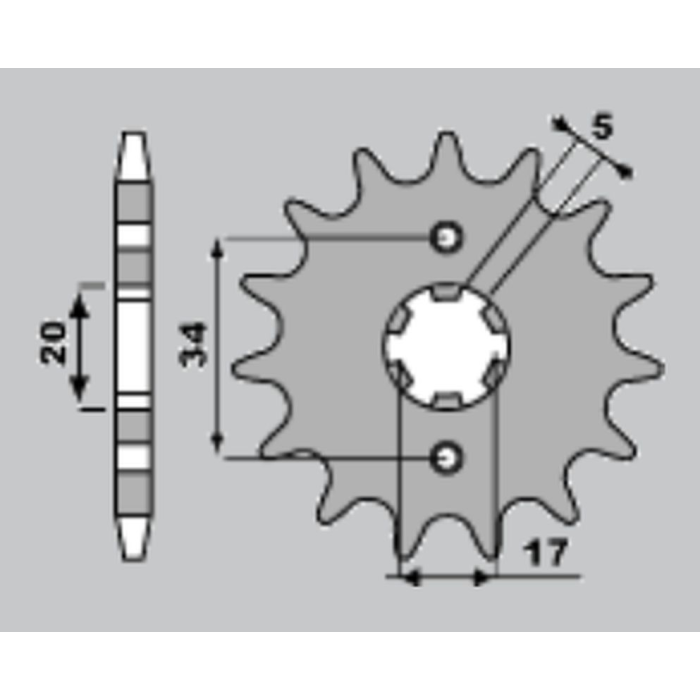 CHT front sprocket 2037 15 HONDA CBR 125 '04-'14, CBF 125 '09-'14