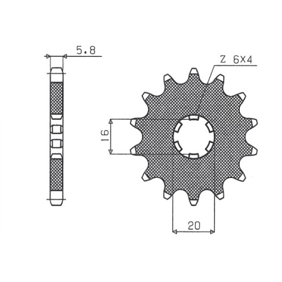 SUNSTAR front sprocket 560 14 KAWASAKI KX 65/80/85 (JTF546.14) (pitch 420) (56014JT)