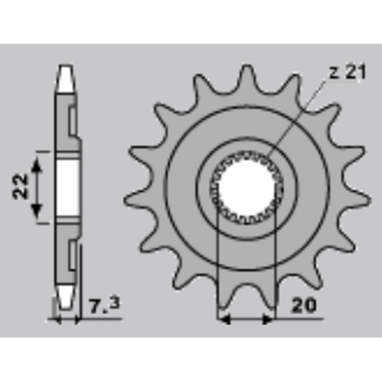 JR front sprocket 2120 12 HONDA CRF 250 '04-'09, CR 125 '04-'08