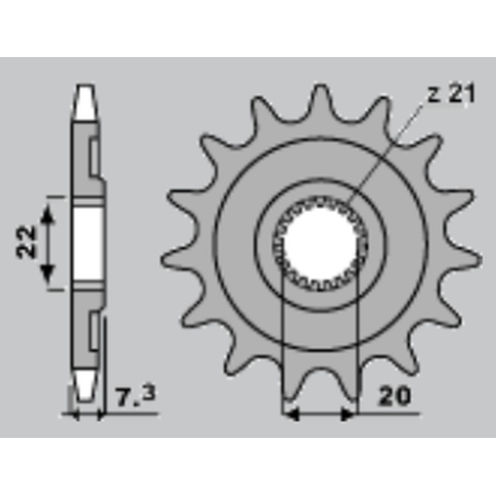 JR front sprocket 2120 12 HONDA CRF 250 '04-'09, CR 125 '04-'08
