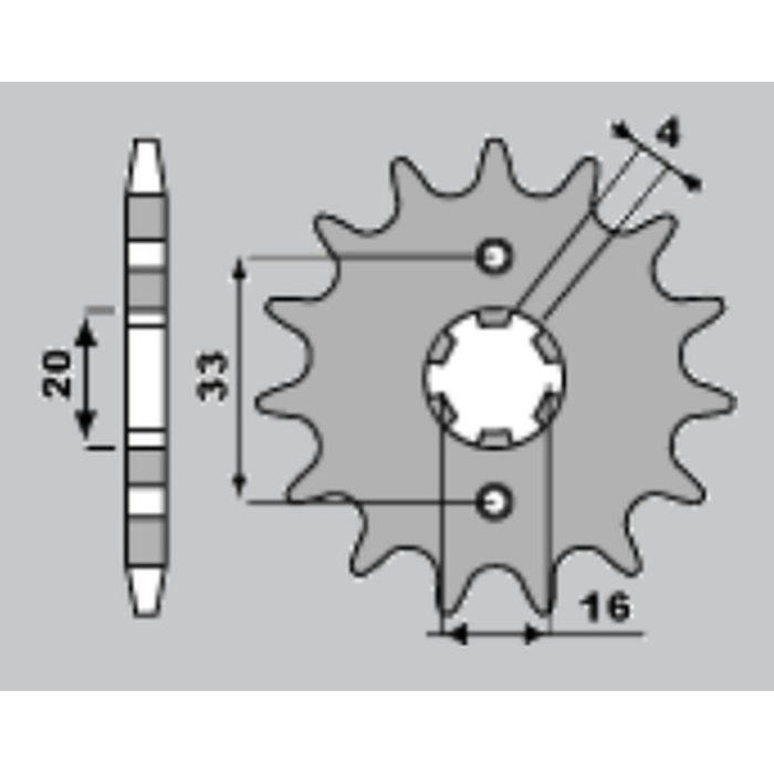 JR priekinė žvaigždė 514 12 KAWASAKI KX 125 '84-'93 (JTF422.12)