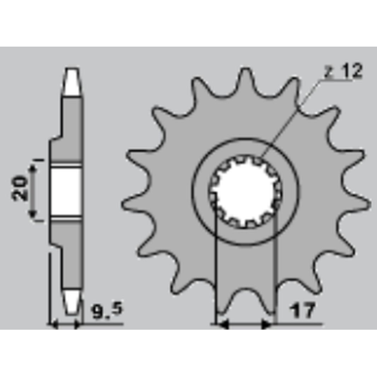 JR front sprocket 7005 12 KTM SX 65 '98-'15 (JTF1906.12)