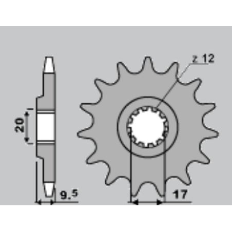 JR front sprocket 7005 13 KTM SX 65 '98-'15 (JTF1906.13)