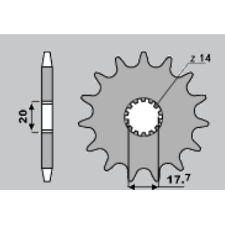 CHT front sprocket 440 13 YAMAHA YZ 125 87-04 (564-13) (JTF564.13)