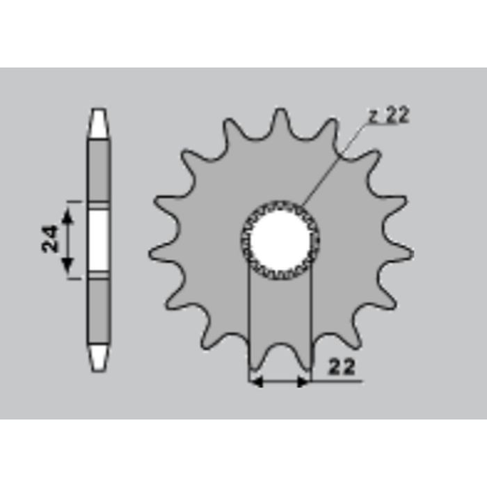 CHT front sprocket 406 14 APRILIA 125 RX '90-'02, RS 125 '93-'08 (JTF394.14)