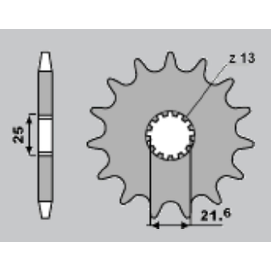 JR front sprocket 566 13 (56613JT) SUZUKI RF/GSX/GSXR/GSF, YAMAHA FZR 600