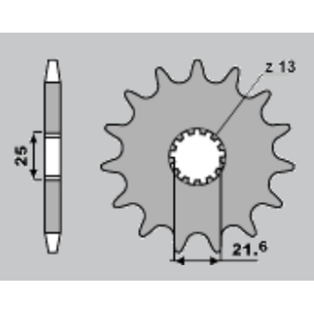 JR front sprocket 566 13 (56613JT) SUZUKI RF/GSX/GSXR/GSF, YAMAHA FZR 600