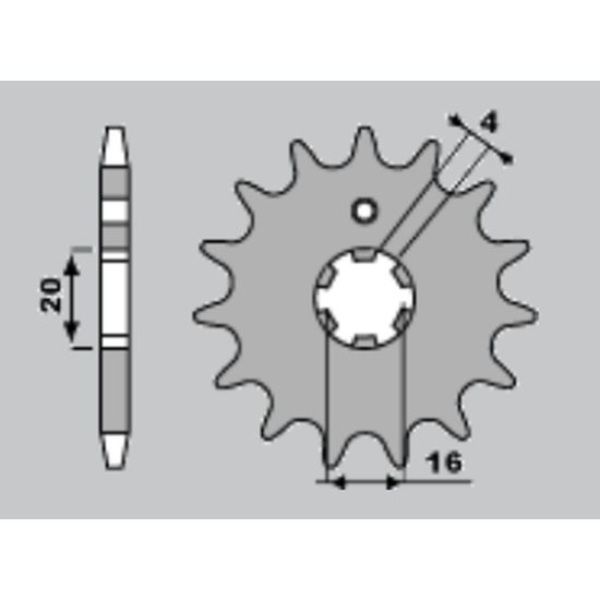 CHT front sprocket 546 16 YAMAHA PW80 86-99 (+1)