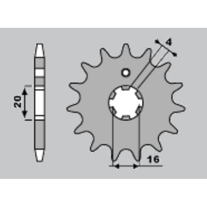 CHT front sprocket 546 16 YAMAHA PW80 86-99 (+1)
