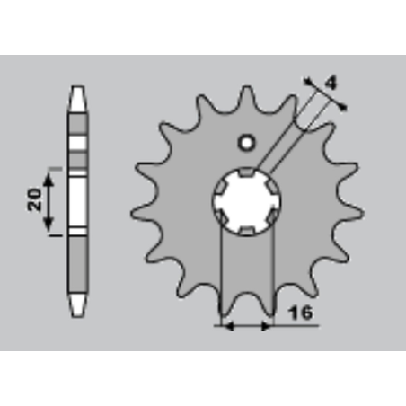 CHT front sprocket 546 16 YAMAHA PW80 86-99 (+1)