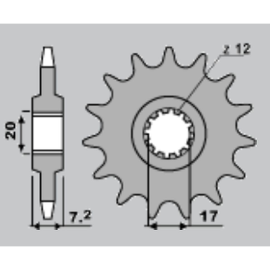 JR front sprocket 600 12 APRILIA RS/RX 50 '95-'98