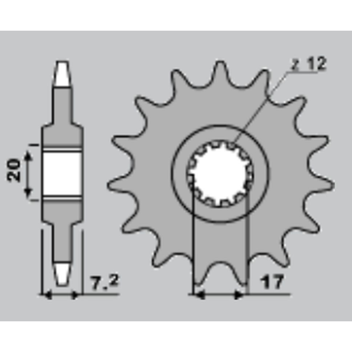 JR front sprocket 600 12 APRILIA RS/RX 50 '95-'98