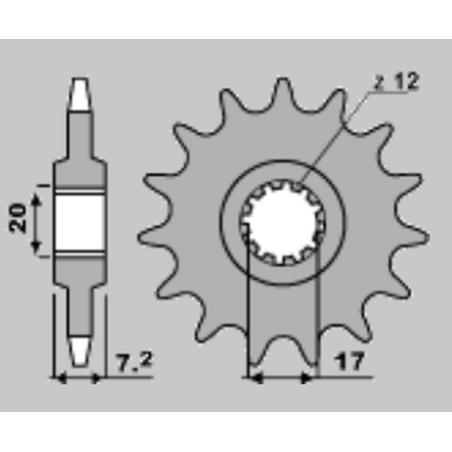 JR front sprocket 600 12 APRILIA RS/RX 50 '95-'98