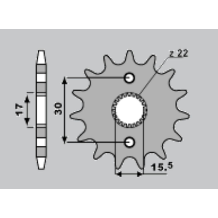 CHT front sprocket 332 14 (A4250273140) HONDA CR 80/85