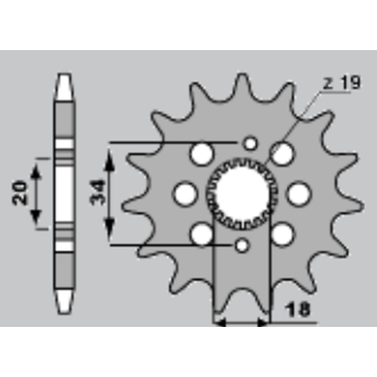 JR front sprocket 2157 15 HONDA CRF 150R '07-'09 (JTF1256.15)