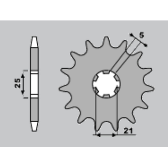 JR front sprocket 569 16 YAMAHA XV 250 '89-'94, XVS 250 '08-'17, XV 250`89-15 (+2) (JTF569.16) (pitch 520) (56916JT)