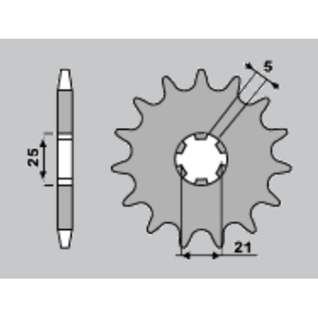 JR front sprocket 569 16 YAMAHA XV 250 '89-'94, XVS 250 '08-'17, XV 250`89-15 (+2) (JTF569.16) (pitch 520) (56916JT)