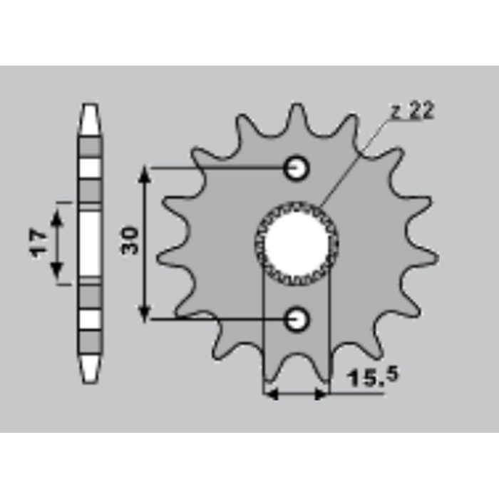 JR priekinė žvaigždė 332 14 HONDA CR 80/85 (JTF1256.14)