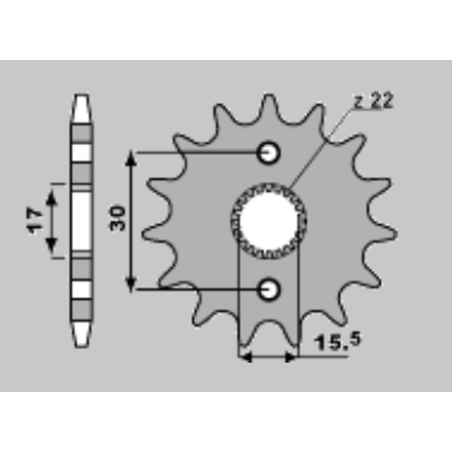 JR priekinė žvaigždė 332 14 HONDA CR 80/85 (JTF1256.14)