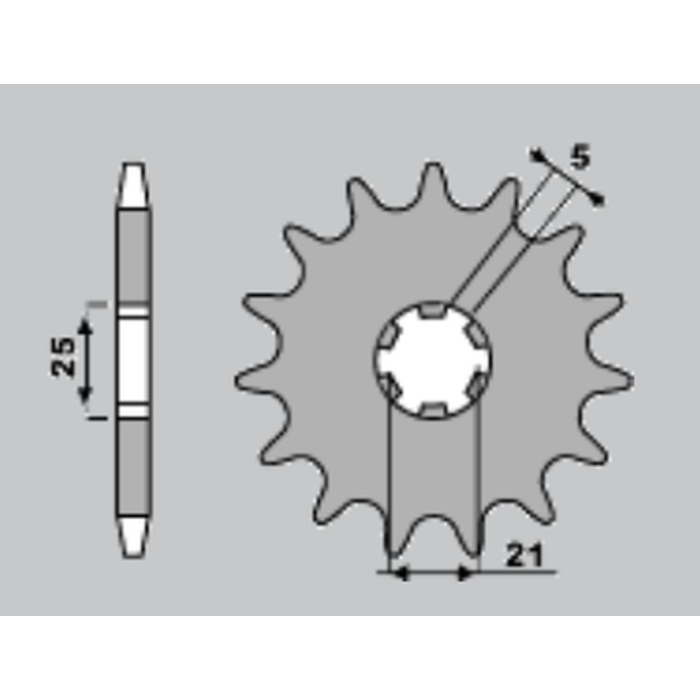 CHT front sprocket 569 14 (569-14) 569 14 KAWASAKI KX 250 '87-'98, YAMAHA YZ 250 '77-'98, XV 250`89-15 (JTF569.14) (step