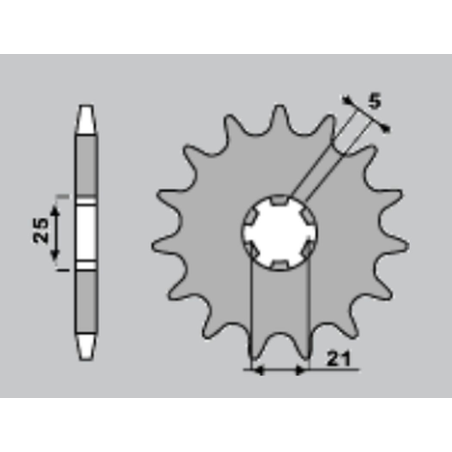 CHT front sprocket 569 14 (569-14) 569 14 KAWASAKI KX 250 '87-'98, YAMAHA YZ 250 '77-'98, XV 250`89-15 (JTF569.14) (step