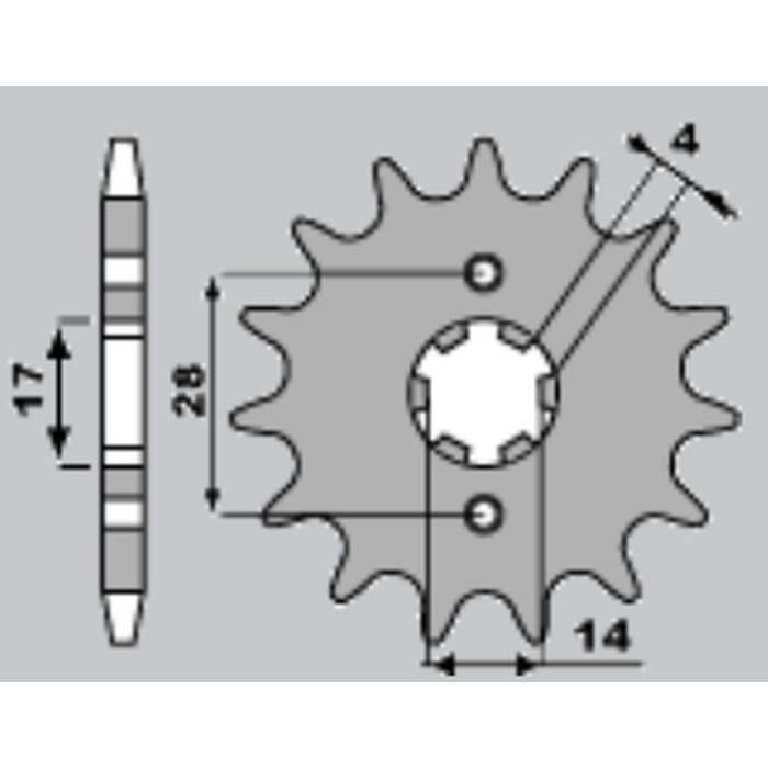 JR front sprocket 2107 12 DERBI 50 GPR/SENDA (JTF112712)