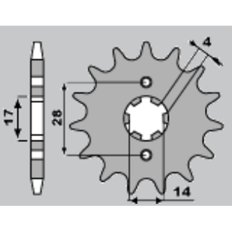 JR front sprocket 2107 12 DERBI 50 GPR/SENDA (JTF112712)