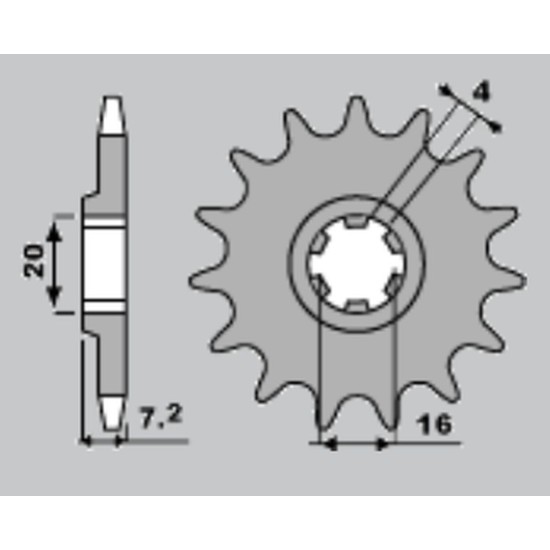 S front sprocket 413 14 SUZUKI RMX 50 (JTF413.14)