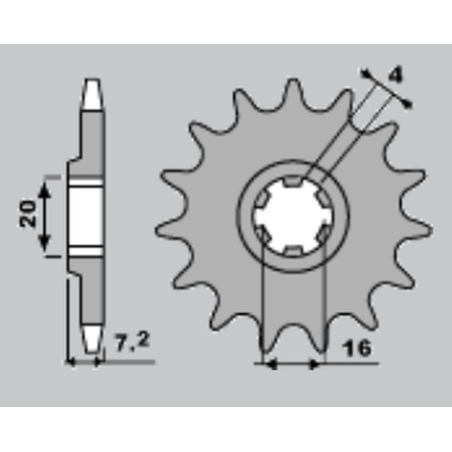S front sprocket 413 14 SUZUKI RMX 50 (JTF413.14)