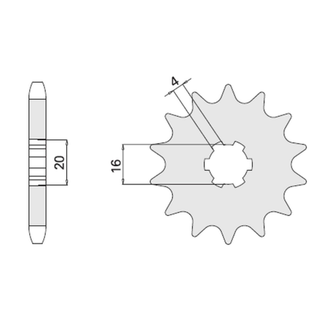 CHT front sprocket 416 13 (A4250416130) 416 13 SUZUKI RM 80/85 '89-'12 (JTF416.13)
