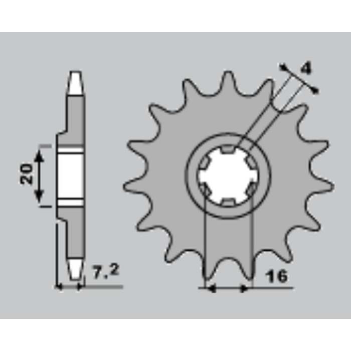 JR front sprocket 413 14 SUZUKI RMX 50/ TS 50