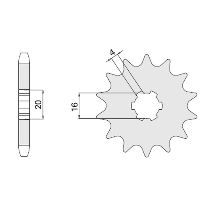 CHT front sprocket 416 15 (A4250416150) 416 13 SUZUKI RM 80/85 '89-'12 (JTF416.13)