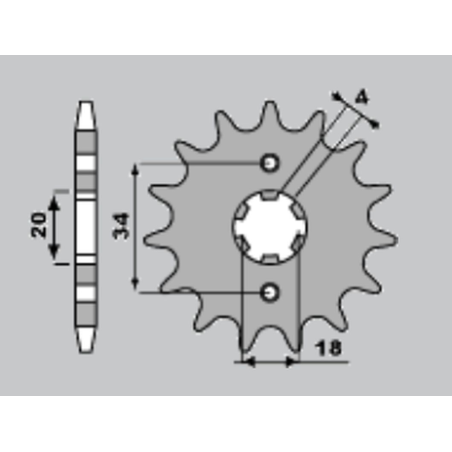 JR front sprocket 259 16 HONDA XL125, MTX125