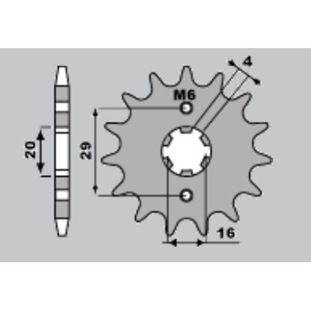 JR front sprocket 425 14 SUZUKI TS 125X '90-'96, RG 80 '88-'93 (JTF425.14)