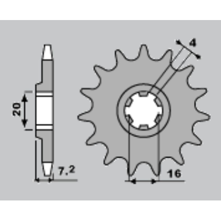 JR front sprocket 413 12 SUZUKI RMX 50/ TS 50