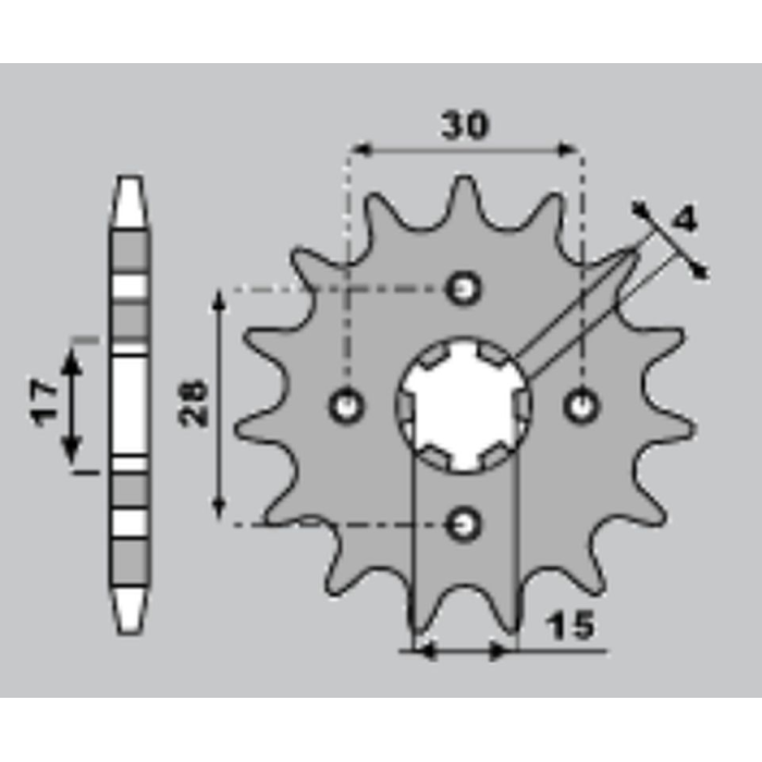 CHT front sprocket 255 14 HONDA MTX 80R '83-'85