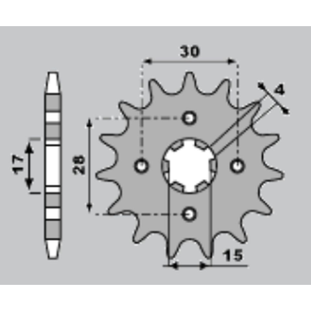 CHT front sprocket 255 14 HONDA MTX 80R '83-'85