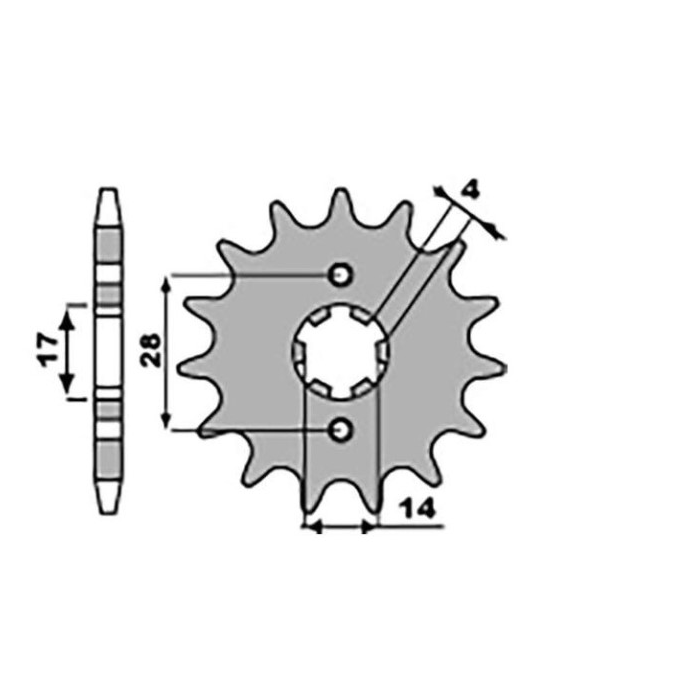 CHT front sprocket 2107 14 APRILIA RX 50 '09-'10 DERBI SENDA/GPR/DRD 50 '00-'11 (210714JT) (pitch 420)