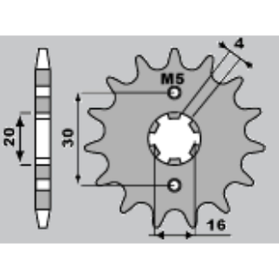 JR front sprocket 2177 13 YAMAHA YBR 125 '05-'11