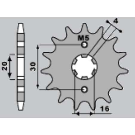 JR front sprocket 2177 13 YAMAHA YBR 125 '05-'11