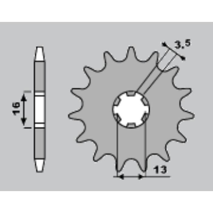 JR front sprocket 428 14 SUZUKI DR-Z 70 '08-'18, DR-Z 50 '19-'21, TS/GT 80 '81-'82, JR/DS 80 '82-'04