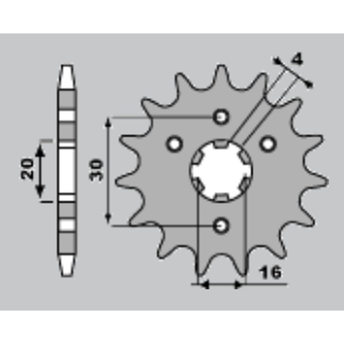 JR front sprocket 517 14 KAWASAKI KMX 125 '86-'03 (ORIG.)