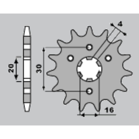 JR front sprocket 517 14 KAWASAKI KMX 125 '86-'03 (ORIG.)