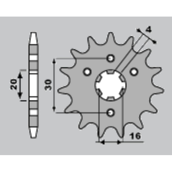 JR front sprocket 517 15 KAWASAKI KMX 125 '86-'03 (+1)