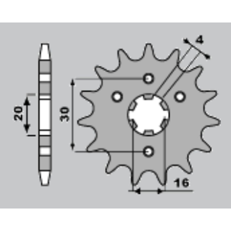 JR front sprocket 517 15 KAWASAKI KMX 125 '86-'03 (+1)
