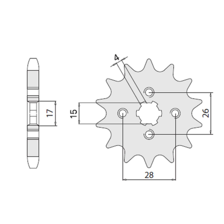 CHT front sprocket 261 13 HONDA MBX/MTX 50 (4009-13)