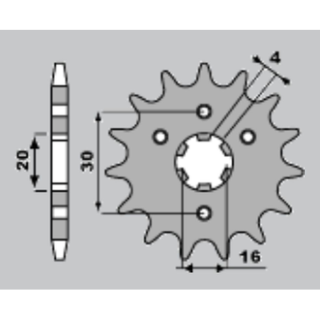 CHT front sprocket 417 15 KAWASAKI BN 125 98-07, KDX 125 90-99, KMX 125 (+1) (JTF417.15) (417-15)