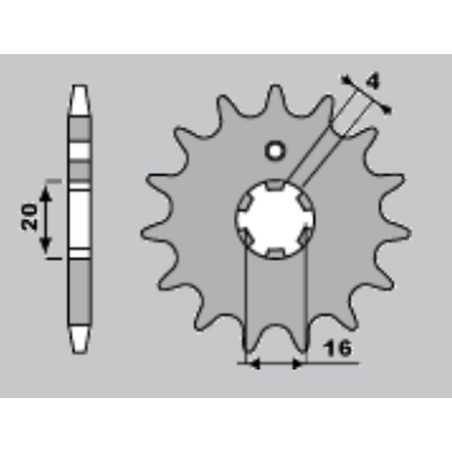 JR priekinė žvaigždė 554 15 YAMAHA DT80LC