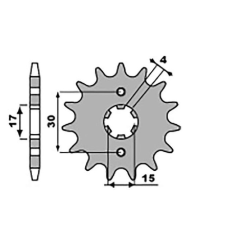JR priekinė žvaigždė 274 15 HONDA MTX 80R '87-'92 (27415JT) (žingsnis 428)
